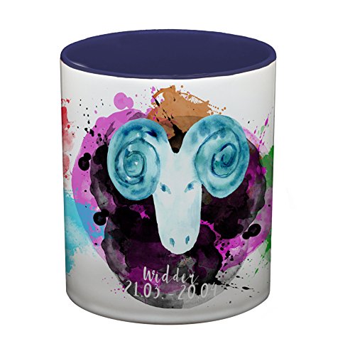 Ma2ca® Sternzeichen Widder Kaffeetasse Becher Tasse Tasse Becher-innen_Kobaltblau von Ma2ca