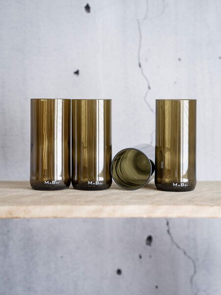 MaBe Glas 400 ml - gefertigt aus der Weinflasche - Zukunftstrend UPCYCLING von MaBe