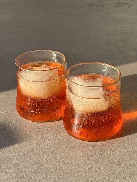 MaBe 4er Set Aperol Gläser UPCYCLING aus der 1 Liter Aperol Flasche OHNE Glashalm von MaBe