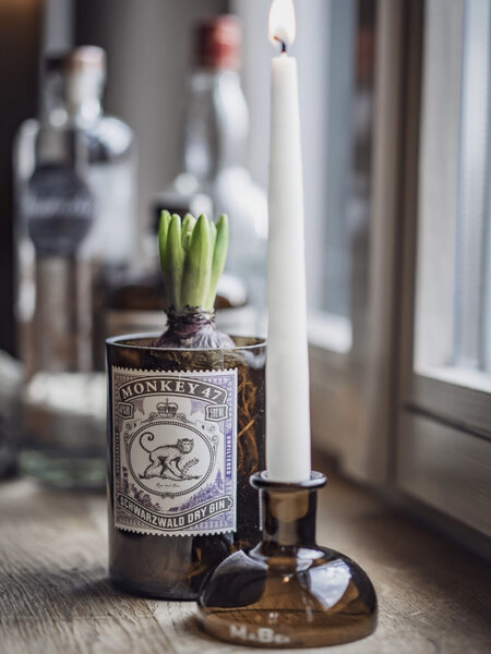 MaBe Kerzenständer + Vase aus der Ginflasche von MaBe