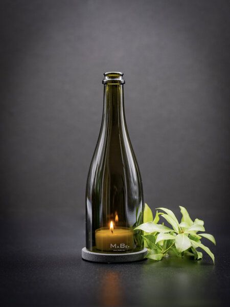 MaBe Windlicht handgefertigt aus der Sektflasche von MaBe