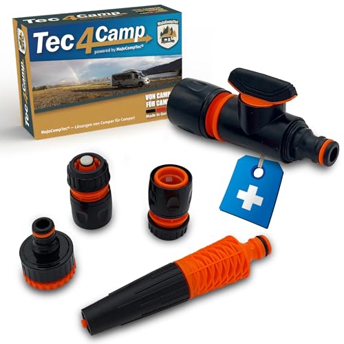 MaJoCompTec® CONNECT-2241 Anschluss Set | Absperrhahn für Gartenschlauch | Wasser Anschlussgarnitur mit Schlauchkupplung Hahnanschluss Wasserspritze (Regulierventil + Starter-Set) von MaJoCompTec