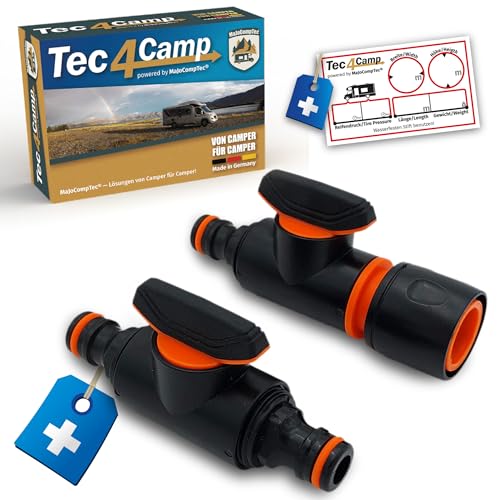 MaJoCompTec® DUOCONTROL Absperrhahn Set | Kugelventil Wasserabsperrhahn mit Schlauchkupplung | für Gartenschlauch Rasensprenger Wasserspritze Geräte (Regulierventil-Set) von MaJoCompTec