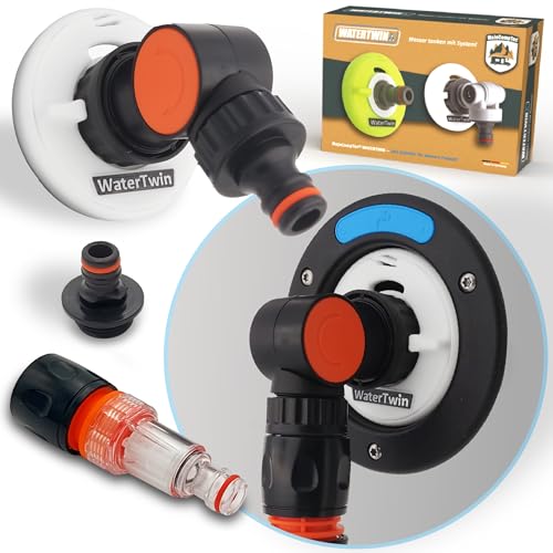 MaJoCompTec® WATERTWIN Tankadapter Wasserfilter Zähler Set | Wohnmobil Wasser Tankdeckel Zubehör | Einfüllstutzen Adapter kompatibel mit Gardena | Typ 3-Pin D:78 (CLEAN-Set) von MaJoCompTec