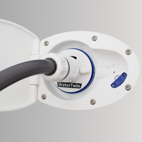 WATERTWIN Wohnmobil Wasser Tankadapter | Caravan Einfüllstutzen Zubehör | Wassertankdeckel mit doppelt Gardena Anschluss (Adapter für Tankdeckel AG45 D:61) von MaJoCompTec