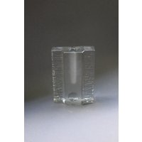 Vintage Blockvase Walther Design Vase Solifleur Glas 70Er Jahre von MaKoVintageShop