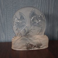 Vintage Teelichthalter Aus Glas Mit 2 Scalaren Als Motiv von MaKoVintageShop