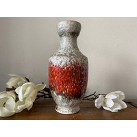 Keramik Vase Der Karlsruher Majolika Fridegard Glatzle Wgp Westdeutsche Keramik, Deutsche Mid Century von MaLeNaVintage