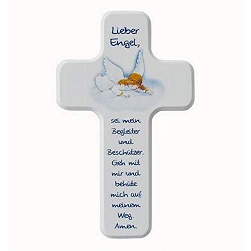 MaMeMi Holzkreuz Kinder-Kreuz Lieber Engel 18 x 11 cm von MaMeMi