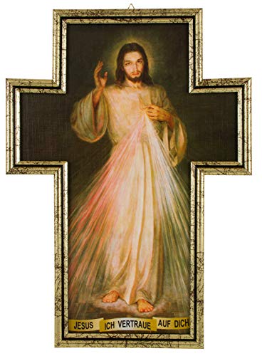 Anzm MaMeMi Bild Barmherziger Jesus Kreuzform gerahmt * 36 x 26 cm von MaMeMi