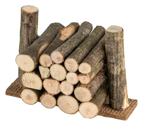 HOLZSTOß Feuerholzstapel aus ECHTEM Holz [HANDGEFERTIGT, ca. 7 x 5 x 5 cm] – Dekoration für WEIHNACHTSKRIPPE und Modellbau von MaMeMi