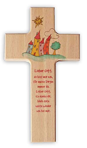 Kinderkreuz, bunt, 15 x 9 cm,"Häuser" von MaMeMi