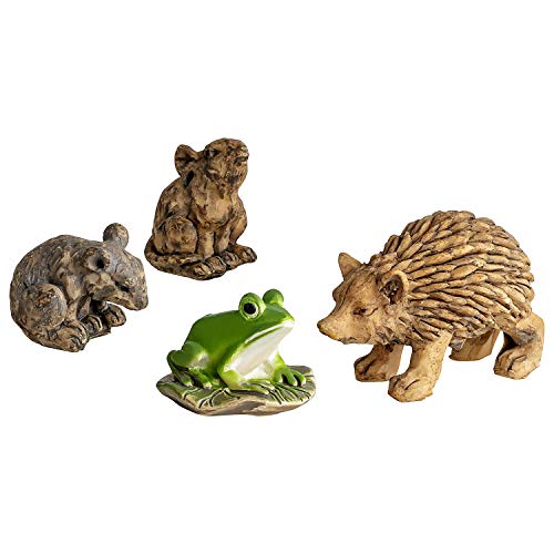 Niedliche Krippentiere Igel, Frosch und Mäuse [4 Stück, ca 2 cm] Krippenzubehör, Krippenbedarf/Zubehör für Weihnachtskrippen von MaMeMi