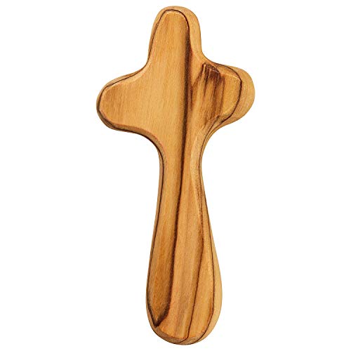 MaMeMi Handschmeichler Kreuz aus Olivenholz aus Israel. Zum Gebet, zur Andacht, Meditieren und zum Beruhigen, Grösse: ca 7 cm von MaMeMi