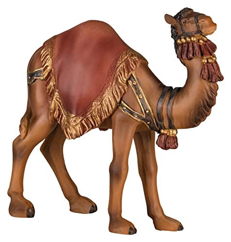 Kamel für die Krippe [handbemalt, Höhe 13 cm, aus Kunstharz] – Hochwertige Krippenfigur & Krippentier für ORIENTALISCHE WEIHNACHTSKRIPPEN von MaMeMi