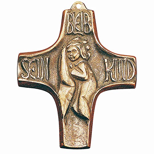 MaMeMi Steigerwaldkreuz * mit Text 'Bleib Sein Kind' * 10 cm von MaMeMi