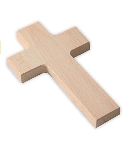 MaMeMi Wandkreuz aus Holz - Kreuz zum Bemalen & Gestalten, Buche Natur, leicht abgeschrägte Kanten von MaMeMi