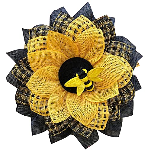 Bienen-Sonnenblumen-Kranz Osterbienen-Tag-Party-Dekorationen Feiertags-Dekorationen Gelb von MaNMaNing