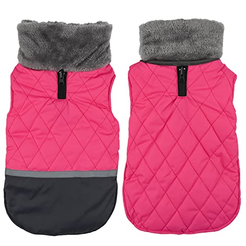 Hundepullover für Winterhunde wasserdichter Haustiermantel Winterwarmer Hundemantel für kleine mittelgroße Hunde doppelseitig tragbar Weiche Verdickung Warme Hundekleidung Hunde (Pink, XXL) von MaNMaNing