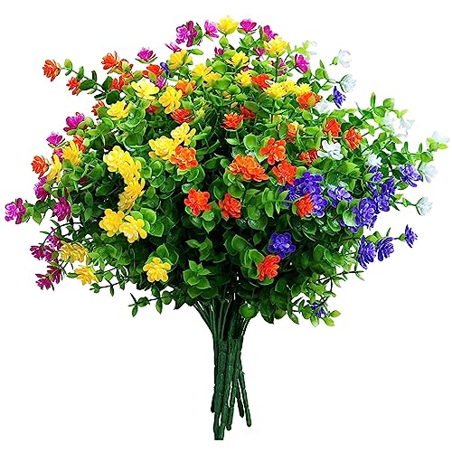 MaNMaNing 10 Stück 6 Arten künstliche Blumen im Freien Sträucher zum Aufhängen von Pflanzgefäßen für Zuhause, Hochzeit, Veranda, Fensterdekoration von MaNMaNing