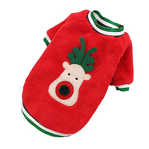 MaNMaNing Hundepullover für Winterhunde Klassischer Cat Dog Pet Fleece Coral Kleidung Kleidung Zweibeiner Kostüm Weihnachten Haustierkleidung (Red, M) von MaNMaNing