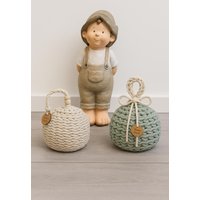 Türstopper Gehäkelt Fensterstopper Jute Skandinavisch Bodentürstopper Landhaus Türschutz Zugluftstopper Fensterbank von MaWiKreativ