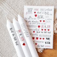 Kerzentattoos Verschiedene Motive | Wasserschiebefolie Kerzen Dekorieren Sprüche Hochzeit Valentinstag Liebe Kerzentattoos Verschiedene Motive | Wasserschiebefolie Kerzen Dekorieren Sprüche Hochzeit Valentinstag Liebe von MaWioO