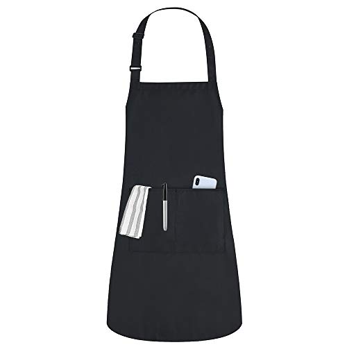 Küchenschürze Erwachsene Verstellbare Kochschürze mit 2 Taschen Wassertropfen Resistent Backen Garten Restaurant BBQ Grill Chef Schürze für Frauen Männer von MaYee