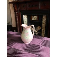 Vintage Krug - Blumenvase Rosa Und Weißer Floral Pink Handgemachter & von MaaKalBoutiqueCanada