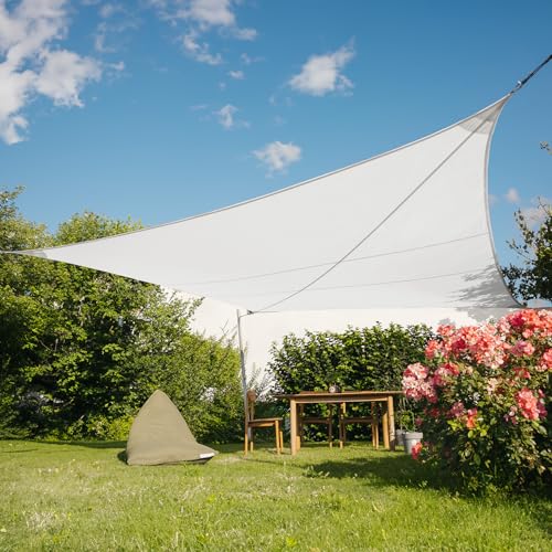 MAANTA Ez Breez Sonnensegel, blickdicht, weiß, rechteckig, 3,6 x 4,9 cm, Sonnenschutz und UV-Schutz für Außenbereich, Terrasse, Garten, Pool von Maanta