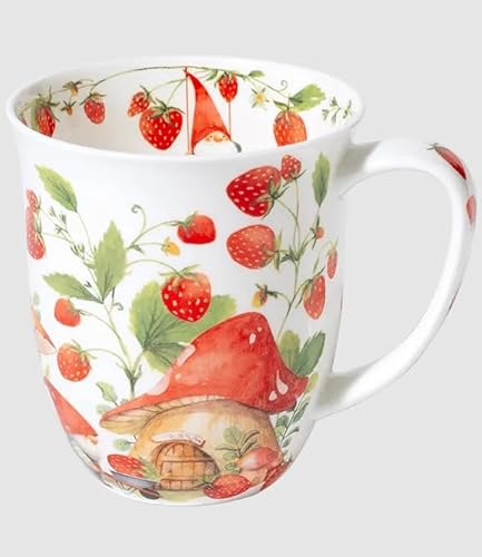 Kaffeebecher Erdbeerzwerge, Kaffeetasse Tassen Teetassen Kaffeepott Henkelbecher, Erdbeeren Zwerge Wichtel von Maass