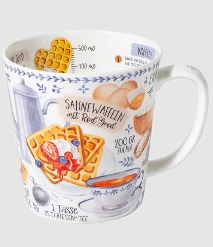 Kaffeebecher Waffeln, Kaffeetasse Tassen Teetassen Kaffeepott Henkelbecher, Waffel Kaffeezeit von Maass