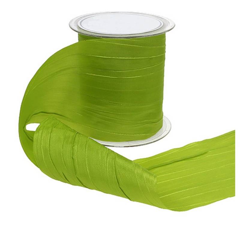 Mabella Decorbänder Tischläufer Tischband "Crash" Grün 100mm x 15m - Dekoratives Satinband für Party von Mabella Decorbänder