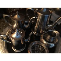 Silberplatte Getränke Serviertablett Frühstück Service Edelstahl Silverplate Aluminium von MabelsTables