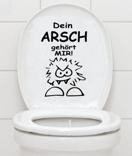 Mabi-IN-Design WC Aufkleber - DEIN ARSCH GEHÖRT MIR - Bad Klo Toilettendeckel Wandtattoo B361 (rot) von Mabi-IN-Design