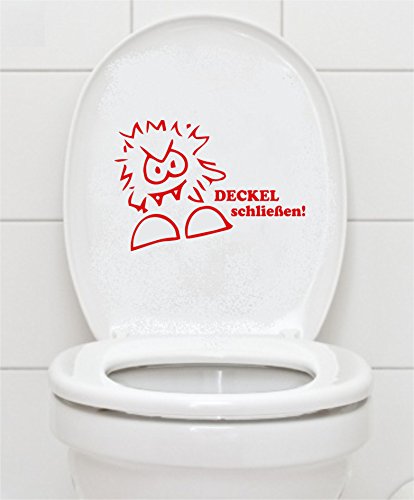 Mabi-IN-Design WC Aufkleber Deckel schließen 16x23cm Bad Klo Toilettendeckel Wandtattoo B412 (rot) von Mabi-IN-Design