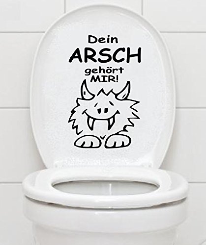 Mabi-IN-Design WC Aufkleber - Dein Arsch GEHÖRT Mir - Bad Klo Toilettendeckel Wandtattoo B377 (schwarz) von Mabi-IN-Design