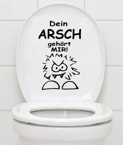 WC Aufkleber - DEIN ARSCH GEHÖRT MIR - Bad Klo Toilettendeckel Wandtattoo B361 (braun) von Mabi-IN-Design