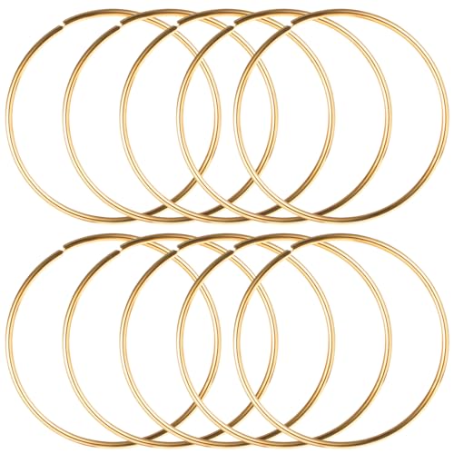 10 Stück Metallringe zum Basteln,Mabor 7,5cm Metall Drahtringe Dekoring Metallring Gold Traumfänger Drahtringe zum Basteln für Makramee Ring Blumenarrangements Traumfänger Ring Floristik Wandbehänge von Mabor