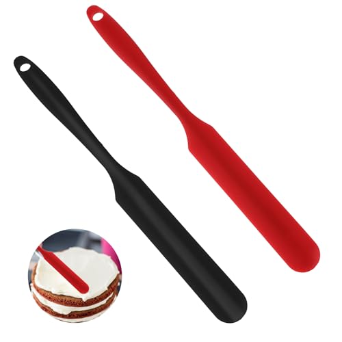 2pcs Teigschaber Silikon,Mabor Teigschaber Klein Silikonschaber Zuckergussschaber Glasschaber Lebensmittelechtes Kuchen Backen Küchen Antihaftbeschichtetem Silikonspatel Glasbehälter Mixer Rühren von Mabor