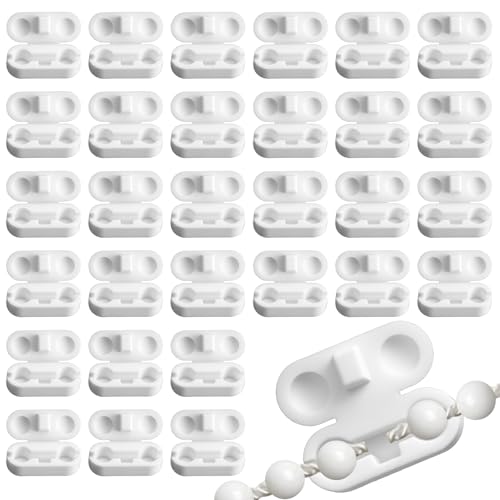 30 Stück Rollo Kettenverbinder,Mabor Kunststoff Kettenverbinder Kugelketten Clip Rollo Zubehör für Vorhänge Jalousien Reparatur (Kugeldurchmesser 4,5mm) von Mabor