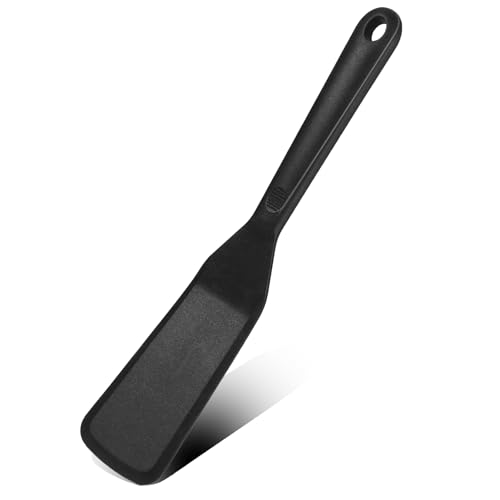 Mabor Silikon Spatel Antihaft Pfannenwender Hitzebeständig Silikon Schaber Langer Griff Schwarz Crepe Spatel für Eier Pizza Pfannkuchen Steak Crepes 22,5cm von Mabor