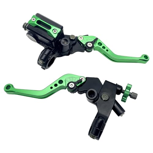 Mabutingti Upgrade 7/8 Zoll 22 mm Universal Lenker Hauptbremszylinder Kupplungshebel links und rechts Set kompatibel mit Polaris Yamaha Suzuki Honda Kawasaki Motorrad (Grün) von Mabutingti