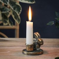 2Er Set Goldene Hasen-Kerzenhalter von MacBainInteriors