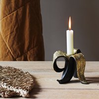 Schwarz Und Gold Bananen Kerzenhalter von MacBainInteriors