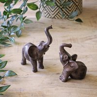 Set Aus 2 Kleinen Elefanten Ornamenten von MacBainInteriors