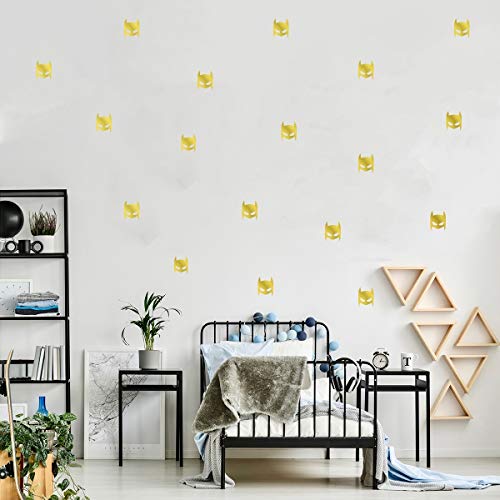 MacDecal.de SUPER Hero Maske Set Kinderzimmer Wandsticker Wandaufkleber Sticker Babyzimmer (Gold) von MacDecal.de