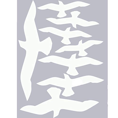 MacDecal.de VOGELSCHUTZ 16 Greifvögel Aufkleber Sticker Scheibenschutz SCHLAGSCHUTZ Vogel Silhouette Wintergarten Glashaus (Weiss) von MacDecal.de