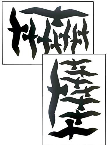 MacDecal.de Vogelschutz 16 Greifvögel Aufkleber Sticker Scheibenschutz Schlagschutz Vogel Silhouette Wintergarten Glashaus (Schwarz) von MacDecal.de