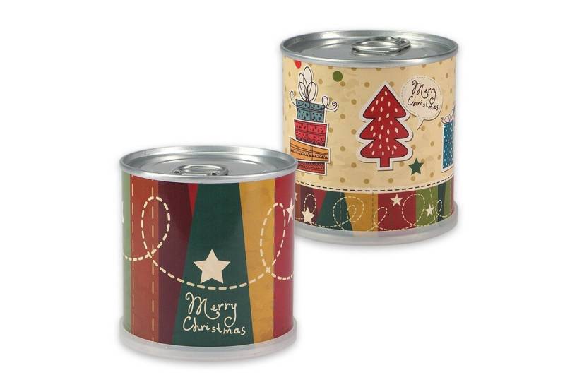 MacFlowers® Anzuchttopf Weihnachtsbaum in der Dose Geschenk zu Weihnachten 2er Set Nostalgisch (2 St) von MacFlowers®